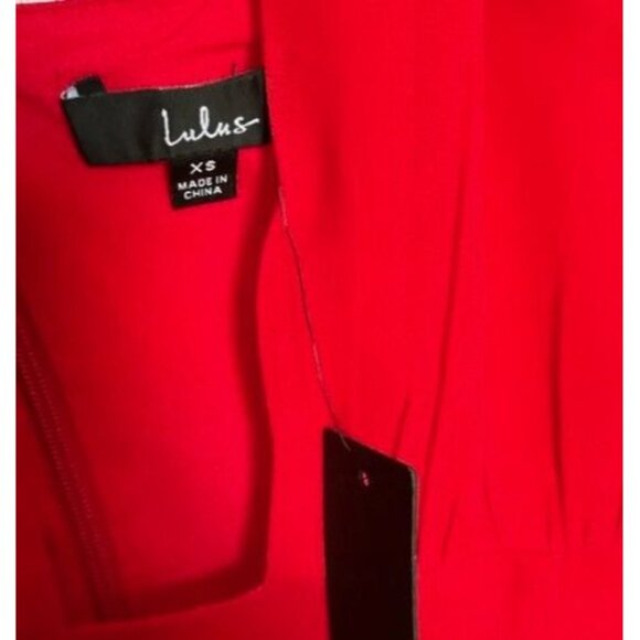 Lulus Red Halter Neck Midi Dress With Front Slit Size XS - Picture 5 of 5